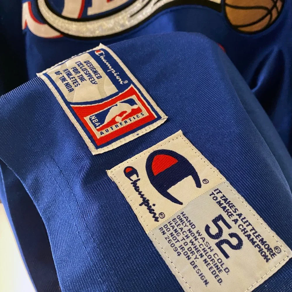 Champion - Allen Iverson Philadelphia 76ers Authentic Jersey (52) BLUE ALTERNATE - Picture 6 of 15